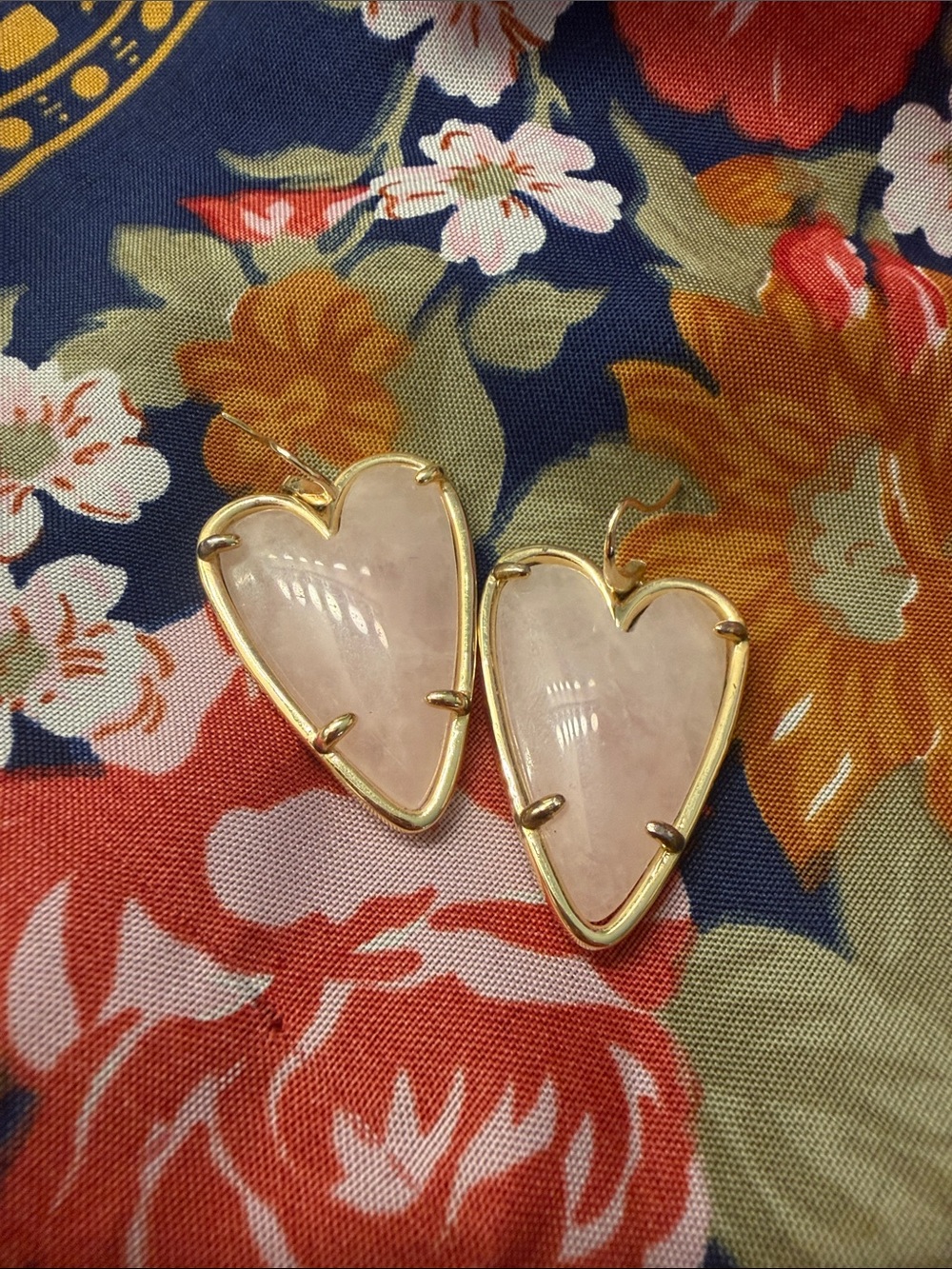 💗Kendra Scott Ari Statement Earring in Gold / Rose Quartz